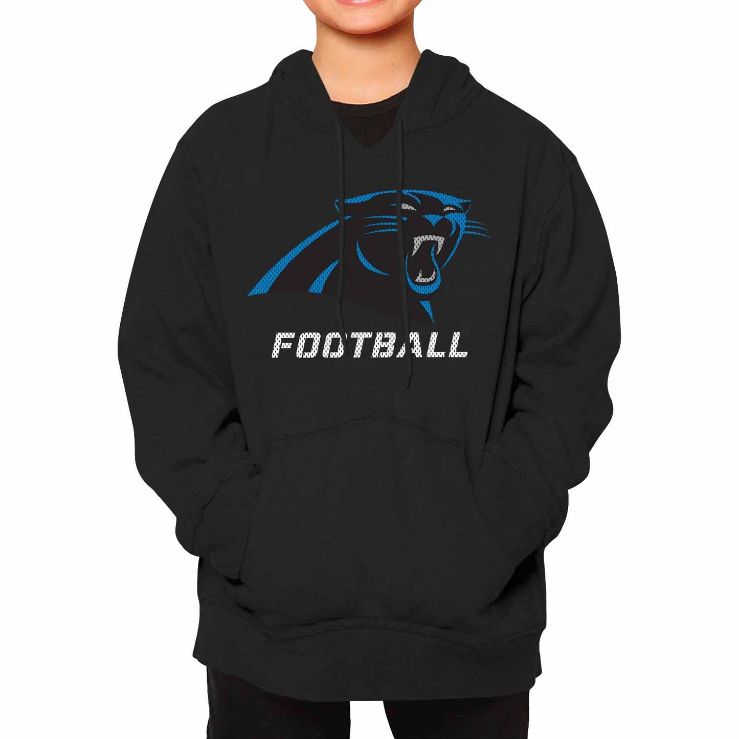 Carolina Panthers NFL Youth Run City Hoodie- Kids Pro Football Pullover Sweatshirt- Officially Licensed - Black