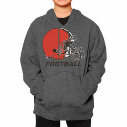 Cleveland Browns NFL Youth Run City Hoodie- Kids Pro Football Pullover Sweatshirt- Officially Licensed - Sport Gray