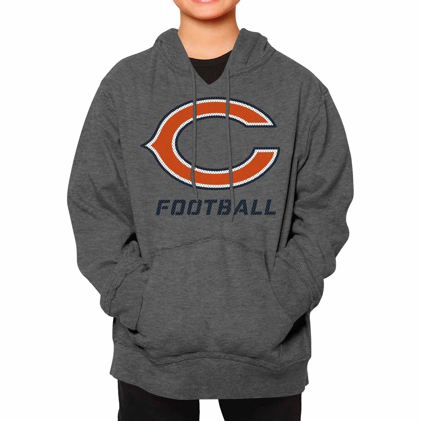 Chicago Bears NFL Youth Run City Hoodie- Kids Pro Football Pullover Sweatshirt- Officially Licensed - Sport Gray