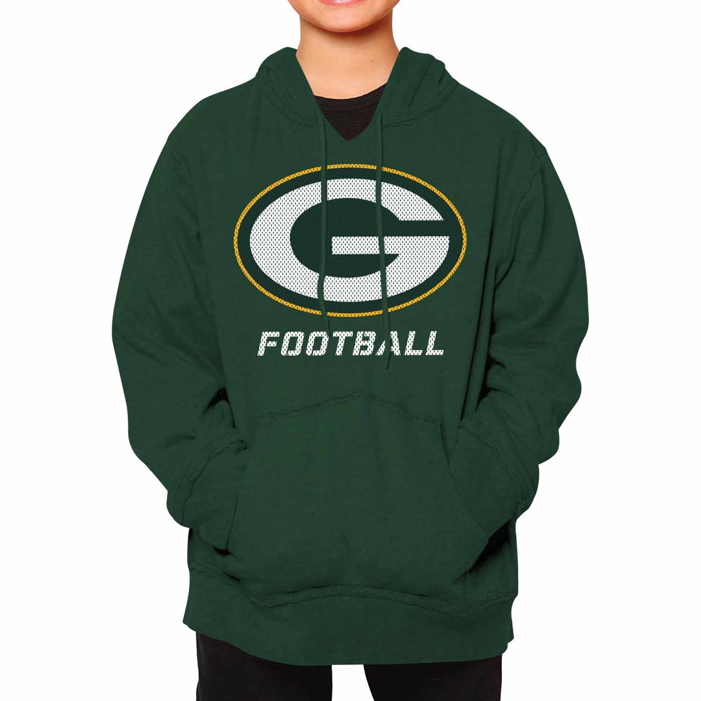 Green Bay Packers NFL Youth Run City Hoodie- Kids Pro Football Pullover Sweatshirt Kids Clothes - Green