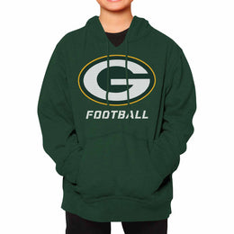 Green Bay Packers NFL Youth Run City Hoodie- Kids Pro Football Pullover Sweatshirt- Officially Licensed - Green