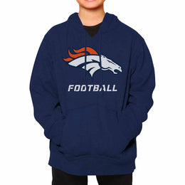 Denver Broncos NFL Youth Run City Hoodie- Kids Pro Football Pullover Sweatshirt- Officially Licensed - Navy