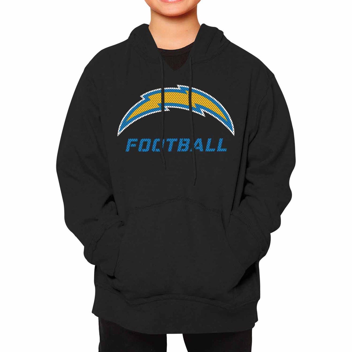 Los Angeles Chargers NFL Youth Run City Hoodie- Kids Pro Football Pullover Sweatshirt Kids Clothes - Black