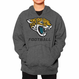 Jacksonville Jaguars NFL Youth Run City Hoodie- Kids Pro Football Pullover Sweatshirt- Officially Licensed - Sport Gray