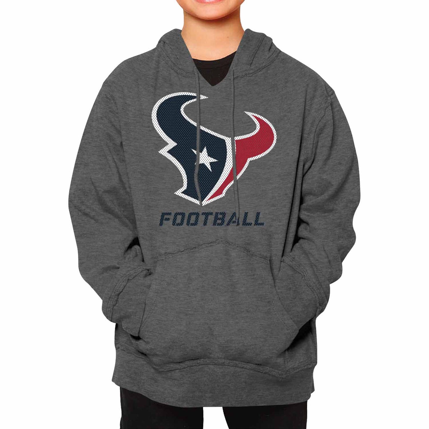 Houston Texans NFL Youth Run City Hoodie- Kids Pro Football Pullover Sweatshirt Kids Clothes - Sport Gray