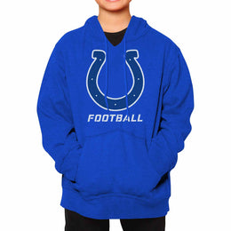 Indianapolis Colts NFL Youth Run City Hoodie- Kids Pro Football Pullover Sweatshirt- Officially Licensed - Royal