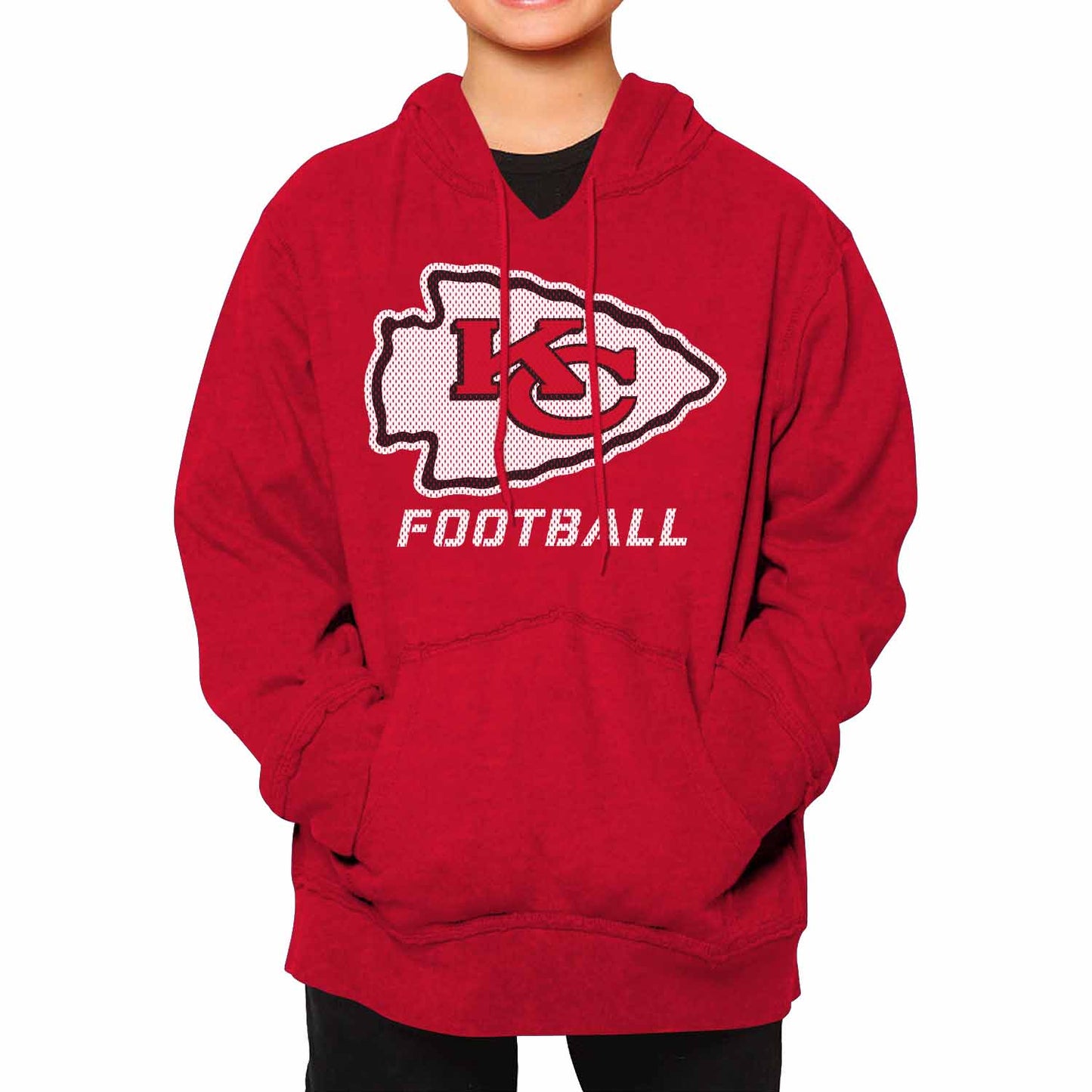 Kansas City Chiefs NFL Youth Run City Hoodie- Kids Pro Football Pullover Sweatshirt Kids Clothes - Red