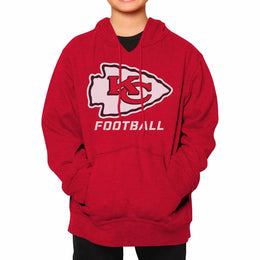 Kansas City Chiefs NFL Youth Run City Hoodie- Kids Pro Football Pullover Sweatshirt- Officially Licensed - Red