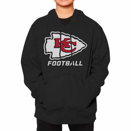 Kansas City Chiefs NFL Youth Run City Hoodie- Kids Pro Football Pullover Sweatshirt- Officially Licensed - Black