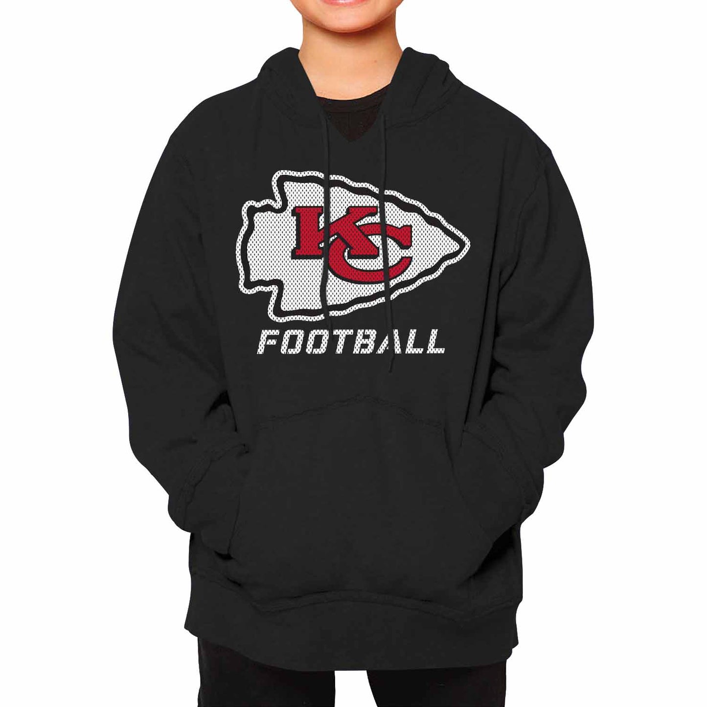 Kansas City Chiefs NFL Youth Run City Hoodie- Kids Pro Football Pullover Sweatshirt- Officially Licensed - Black