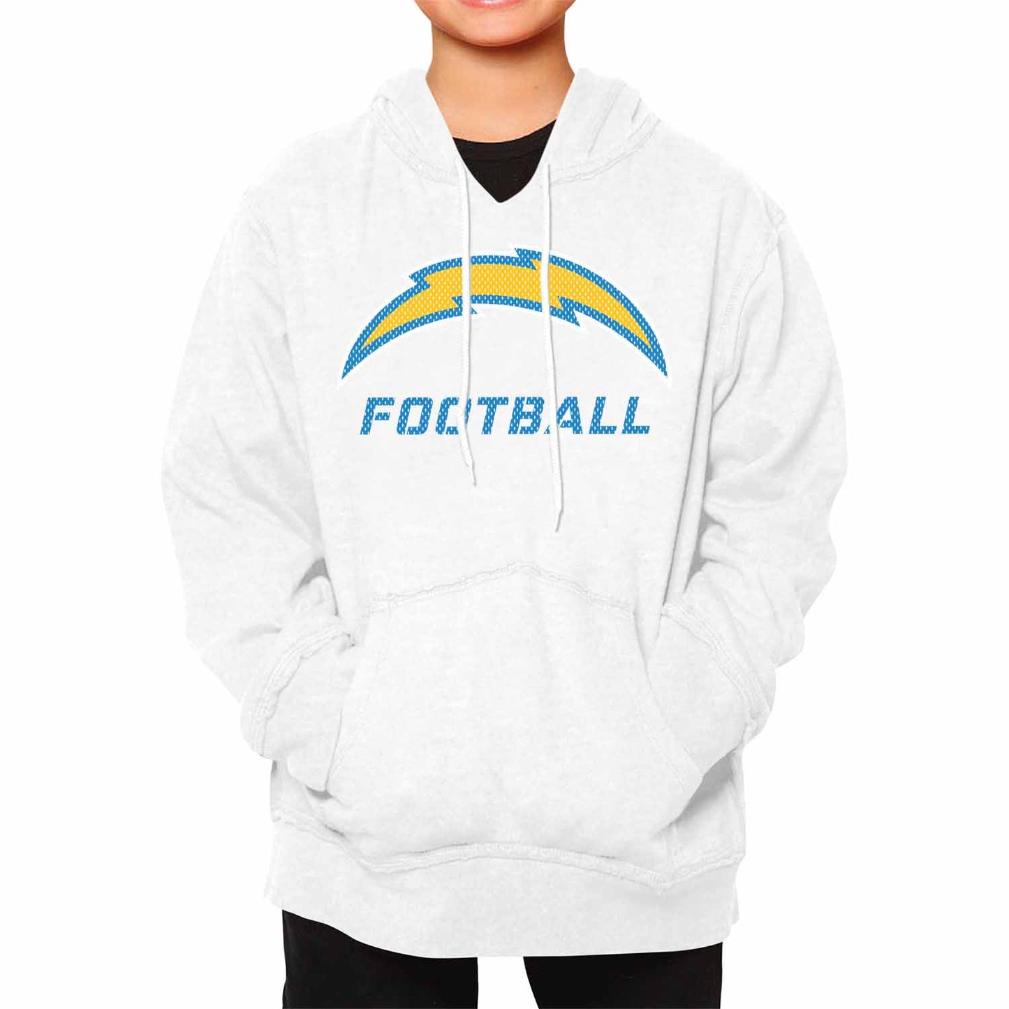 Los Angeles Chargers NFL Youth Run City Hoodie- Kids Pro Football Pullover Sweatshirt Kids Clothes - White