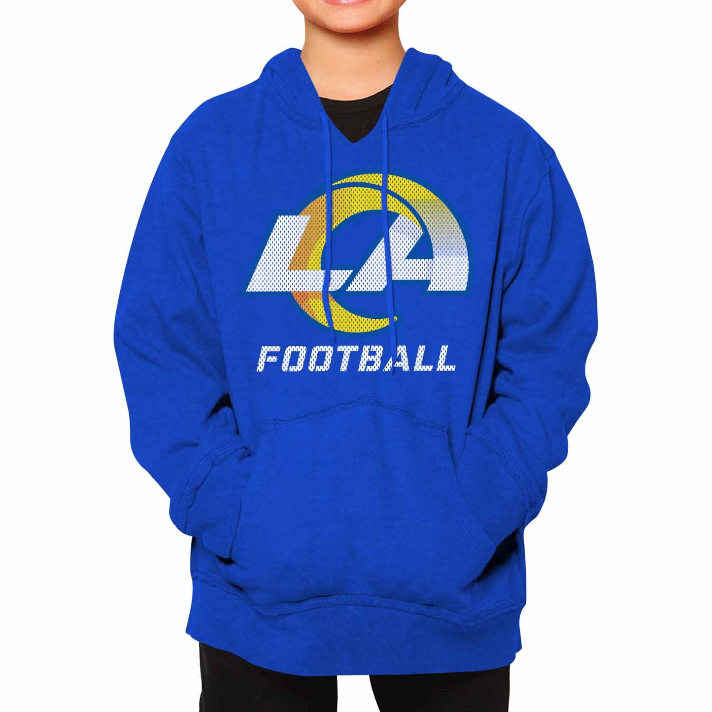 Los Angeles Rams NFL Youth Run City Hoodie- Kids Pro Football Pullover Sweatshirt Kids Clothes - Royal