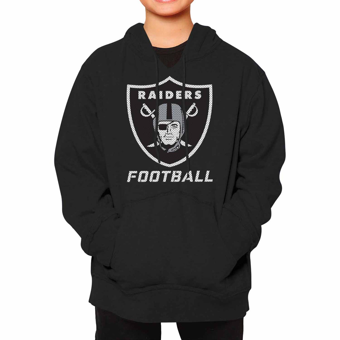 Las Vegas Raiders NFL Youth Run City Hoodie- Kids Pro Football Pullover Sweatshirt- Officially Licensed - Black