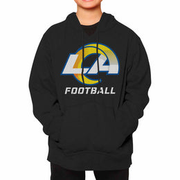 Los Angeles Rams NFL Youth Run City Hoodie- Kids Pro Football Pullover Sweatshirt- Officially Licensed - Black