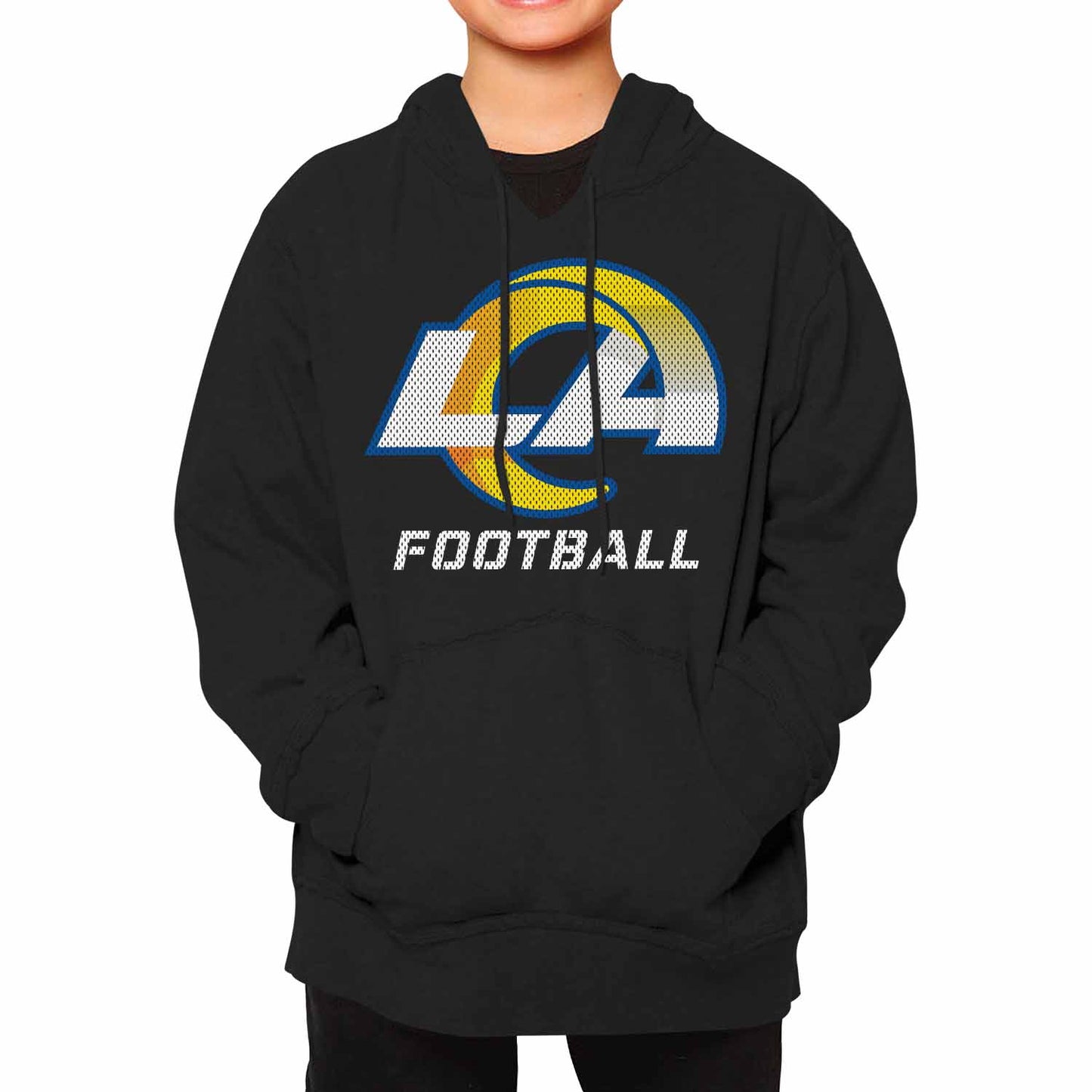 Los Angeles Rams NFL Youth Run City Hoodie- Kids Pro Football Pullover Sweatshirt- Officially Licensed - Black
