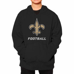 New Orleans Saints NFL Youth Run City Hoodie- Kids Pro Football Pullover Sweatshirt- Officially Licensed - Black
