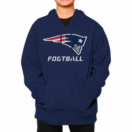 New England Patriots NFL Youth Run City Hoodie- Kids Pro Football Pullover Sweatshirt- Officially Licensed - Navy