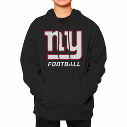 New York Giants NFL Youth Run City Hoodie- Kids Pro Football Pullover Sweatshirt- Officially Licensed - Black