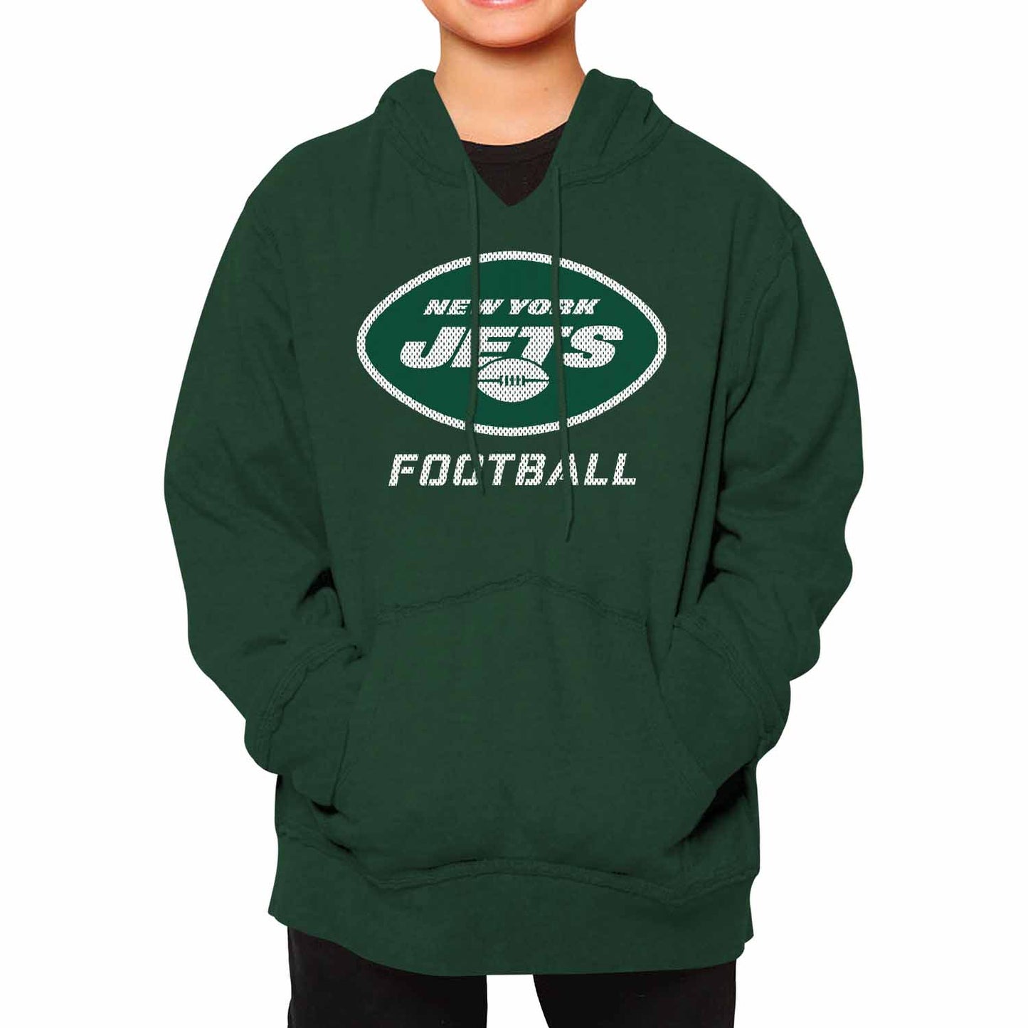 New York Jets NFL Youth Run City Hoodie- Kids Pro Football Pullover Sweatshirt- Officially Licensed - Green
