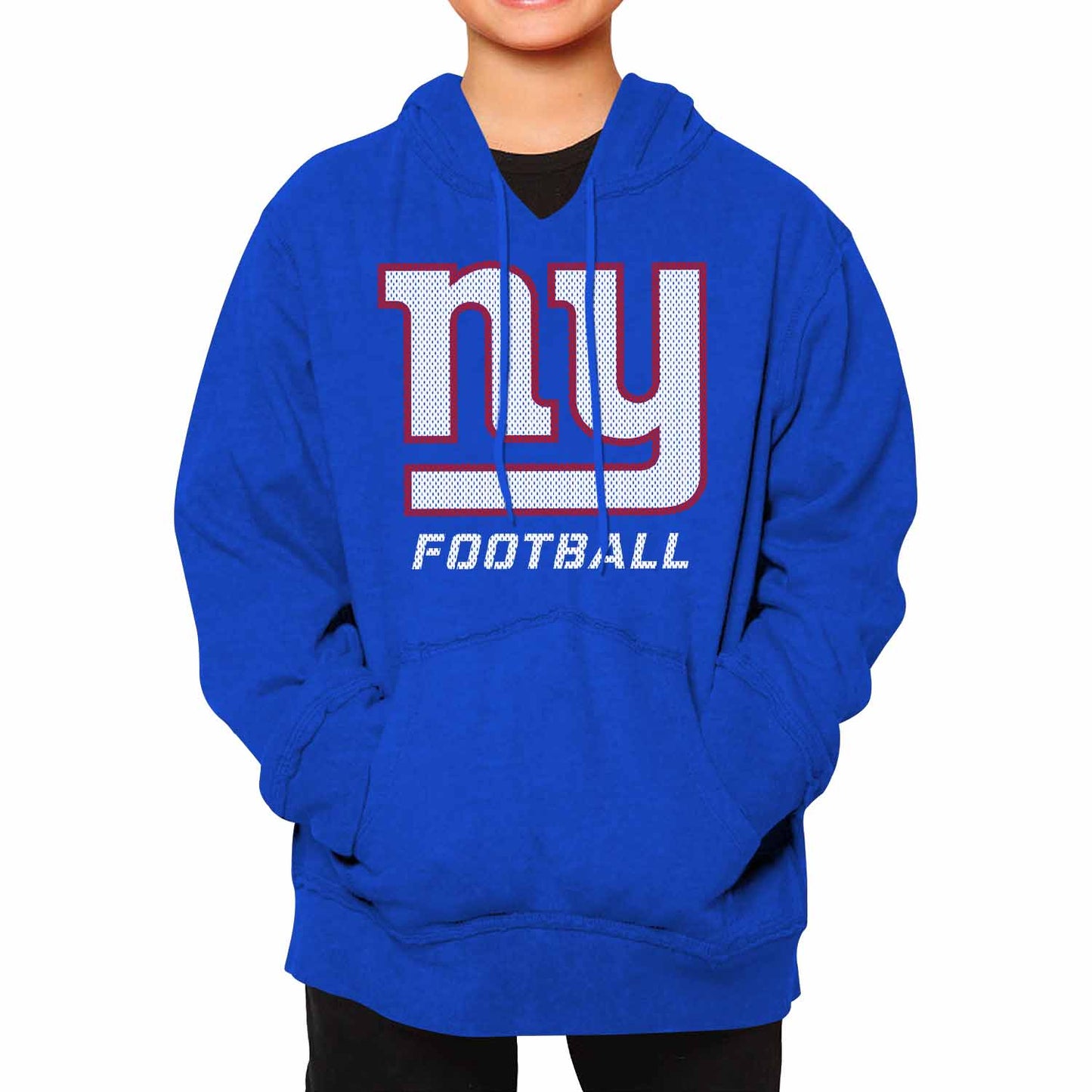 New York Giants NFL Youth Run City Hoodie- Kids Pro Football Pullover Sweatshirt Kids Clothes - Royal