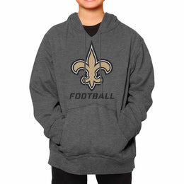 New Orleans Saints NFL Youth Run City Hoodie- Kids Pro Football Pullover Sweatshirt- Officially Licensed - Sport Gray
