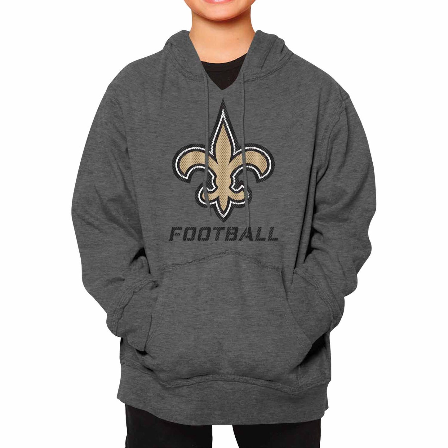 New Orleans Saints NFL Youth Run City Hoodie- Kids Pro Football Pullover Sweatshirt Kids Clothes - Sport Gray