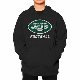 New York Jets NFL Youth Run City Hoodie- Kids Pro Football Pullover Sweatshirt- Officially Licensed - Black
