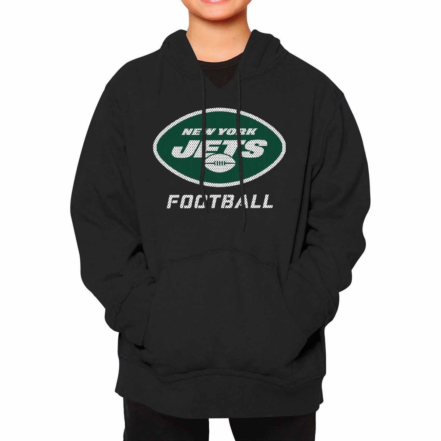New York Jets NFL Youth Run City Hoodie- Kids Pro Football Pullover Sweatshirt- Officially Licensed - Black