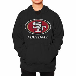 San Francisco 49ers NFL Youth Run City Hoodie- Kids Pro Football Pullover Sweatshirt- Officially Licensed - Black