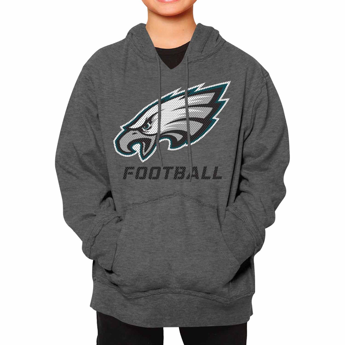 Philadelphia Eagles NFL Youth Run City Hoodie- Kids Pro Football Pullover Sweatshirt Kids Clothes - Sport Gray
