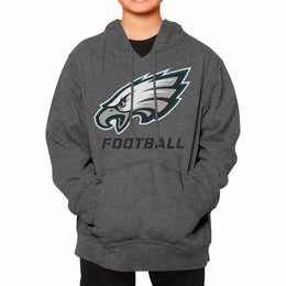 Philadelphia Eagles NFL Youth Run City Hoodie- Kids Pro Football Pullover Sweatshirt- Officially Licensed - Sport Gray
