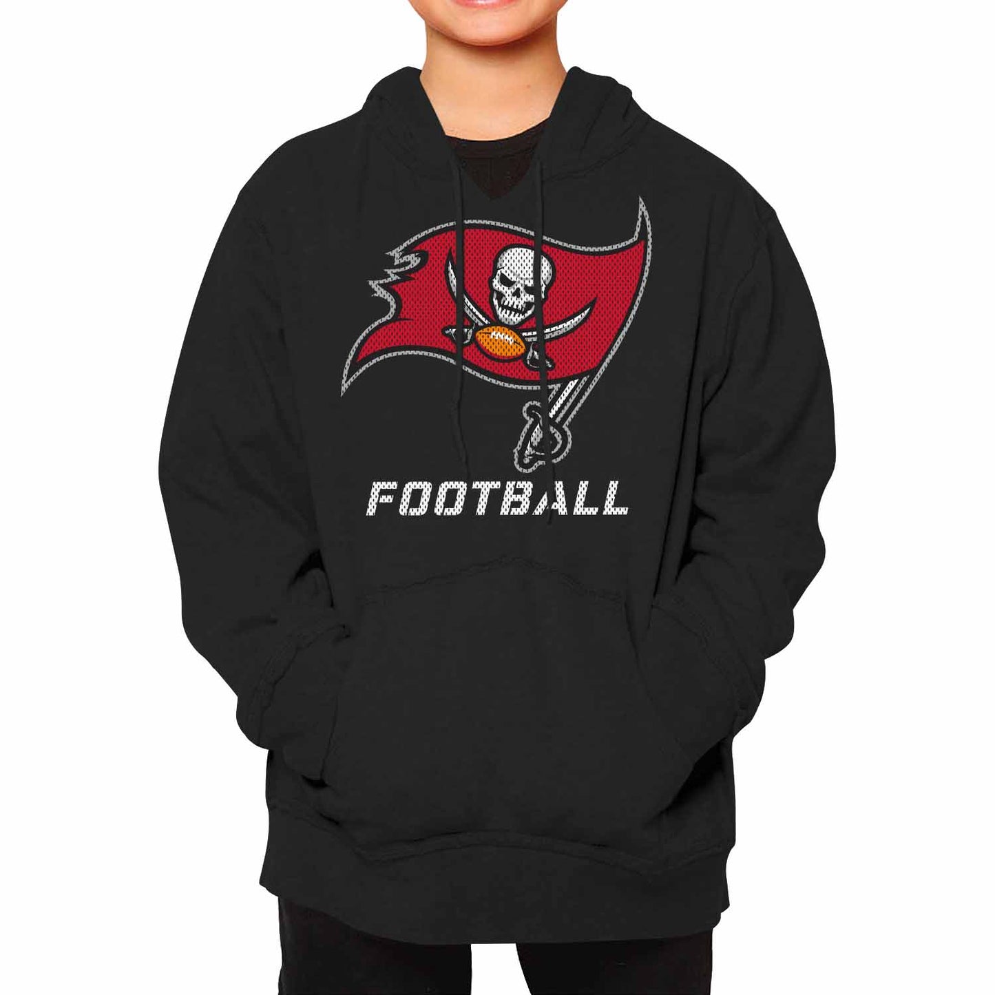 Tampa Bay Buccaneers NFL Youth Run City Hoodie- Kids Pro Football Pullover Sweatshirt- Officially Licensed - Black