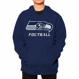 Seattle Seahawks NFL Youth Run City Hoodie- Kids Pro Football Pullover Sweatshirt- Officially Licensed - Navy