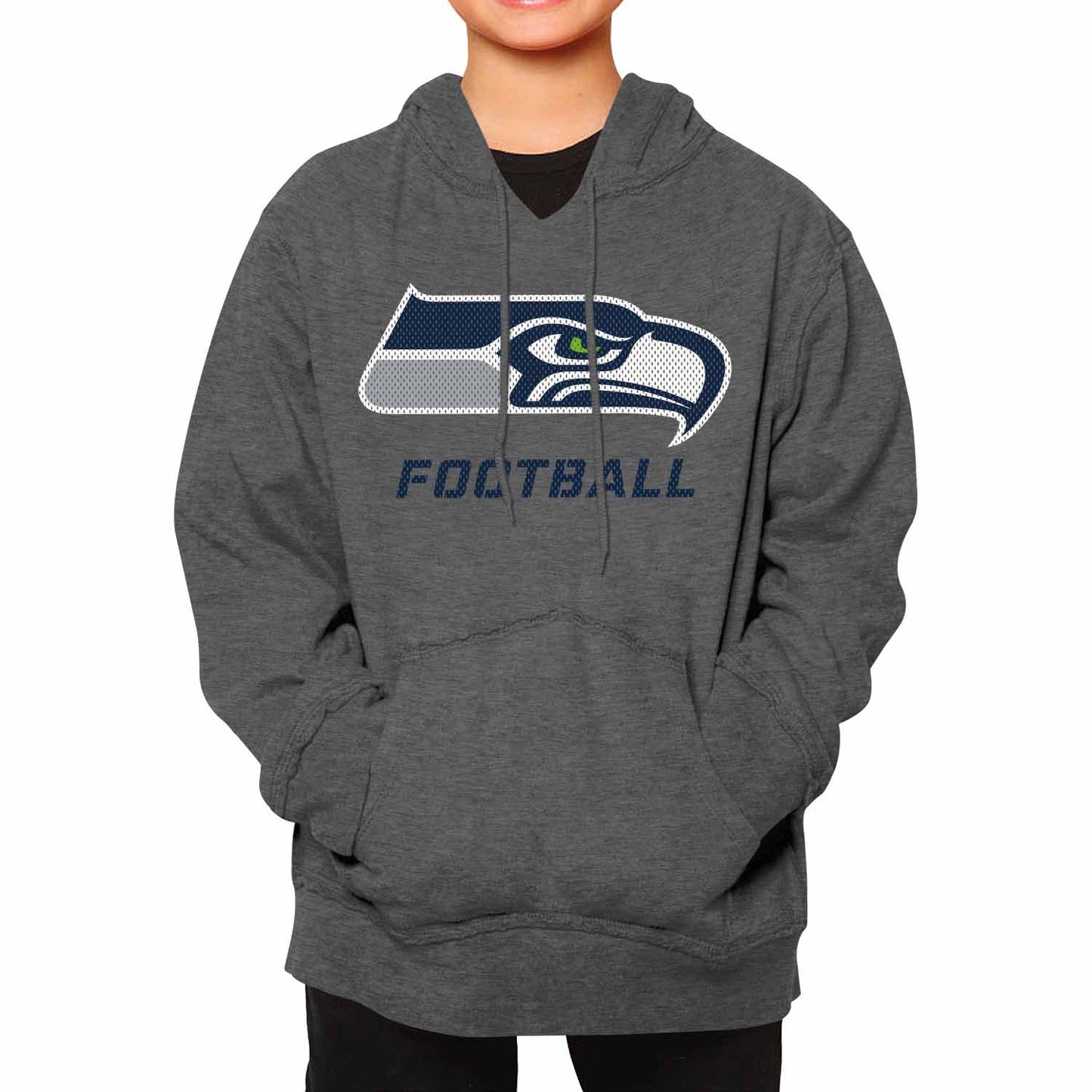 Seattle Seahawks NFL Youth Run City Hoodie- Kids Pro Football Pullover Sweatshirt- Officially Licensed - Sport Gray