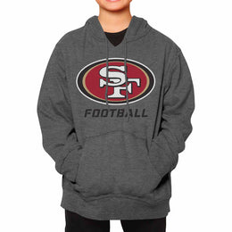 San Francisco 49ers NFL Youth Run City Hoodie- Kids Pro Football Pullover Sweatshirt- Officially Licensed - Sport Gray