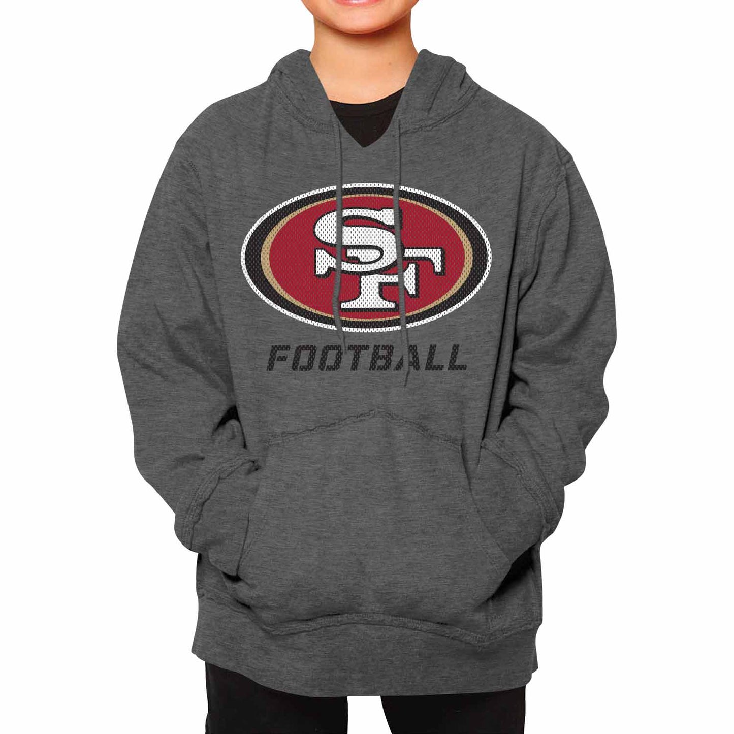 San Francisco 49ers NFL Youth Run City Hoodie- Kids Pro Football Pullover Sweatshirt- Officially Licensed - Sport Gray