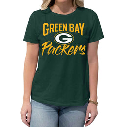 Green Bay Packers NFL Women's Paintbrush Fitted T-Shirt - Green