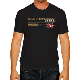 San Francisco 49ers Adult NFL Speed Stat Sheet T-Shirt - Black