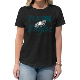 Philadelphia Eagles NFL Women's Paintbrush Fitted T-Shirt - Black