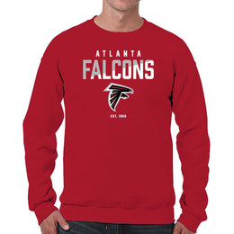 Atlanta Falcons Adult NFL Diagonal Fade Color Block Crewneck Sweatshirt - Red