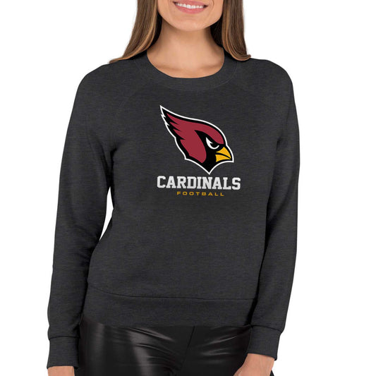 Arizona Cardinals NFL Womens Ultimate Fan French Terry Slouchy Top- Raglan Sleeves - Charcoal