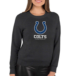 Indianapolis Colts NFL Womens Ultimate Fan French Terry Slouchy Top- Raglan Sleeves - Charcoal