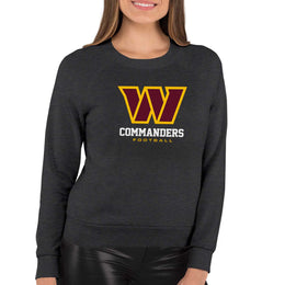 Washington Commanders NFL Womens Ultimate Fan French Terry Slouchy Top- Raglan Sleeves - Charcoal