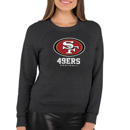 San Francisco 49ers NFL Womens Ultimate Fan French Terry Slouchy Top- Raglan Sleeves - Charcoal