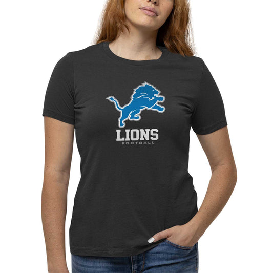Detroit Lions Women's NFL Ultimate Fan Logo Short Sleeve T-Shirt - Black