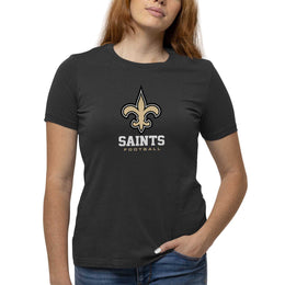 New Orleans Saints Women's NFL Ultimate Fan Logo Short Sleeve T-Shirt - Black