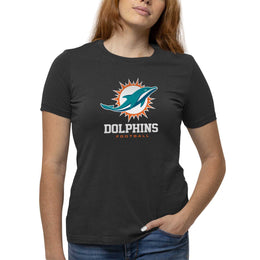 Miami Dolphins Women's NFL Ultimate Fan Logo Short Sleeve T-Shirt - Black