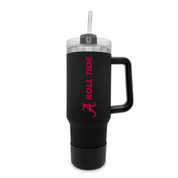 Alabama Crimson Tide College & University 40 oz Travel Tumbler With Handle - Black