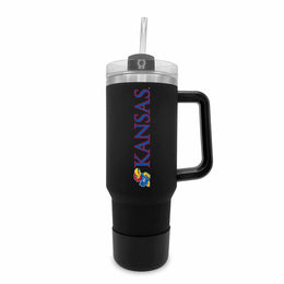 Kansas Jayhawks College & University 40 oz Travel Tumbler With Handle - Black