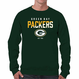 Green Bay Packers Adult NFL Diagonal Fade Color Block Crewneck Sweatshirt - Forest Green